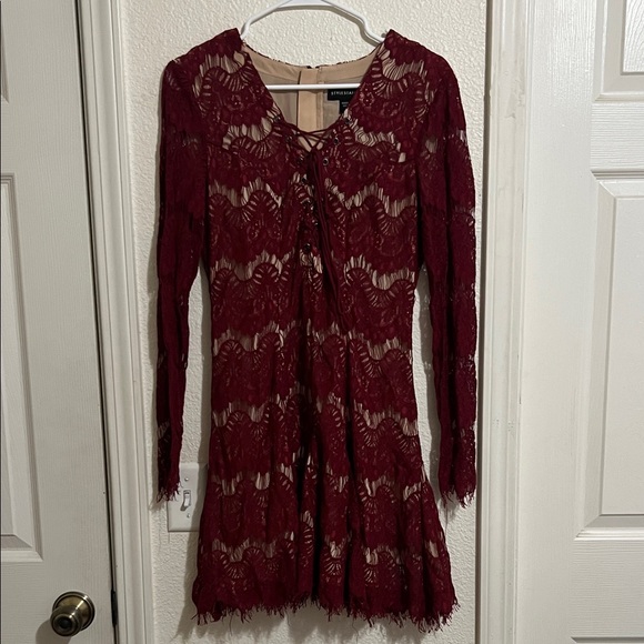 Nasty Gal Red Lace Mini Dress - Picture 6 of 11